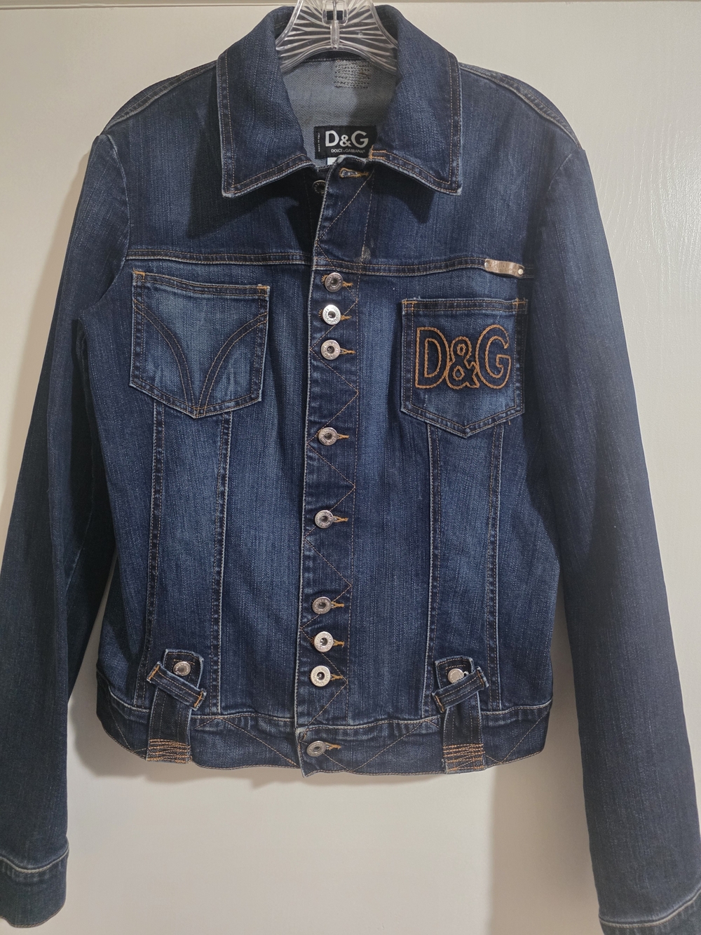 D&G Womens Vintage Dark Blue Denim Jacket And Pant Set